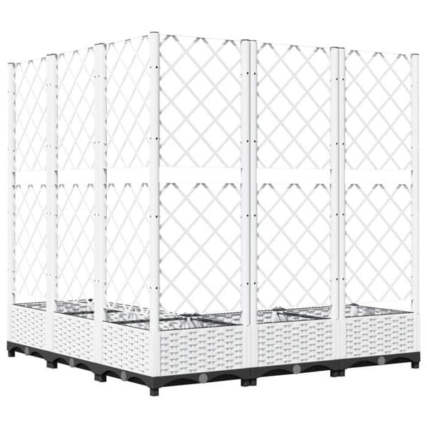 Maison Exclusive - Blomlåda med spaljé Vit 120x120x121,5 cm PP Vit