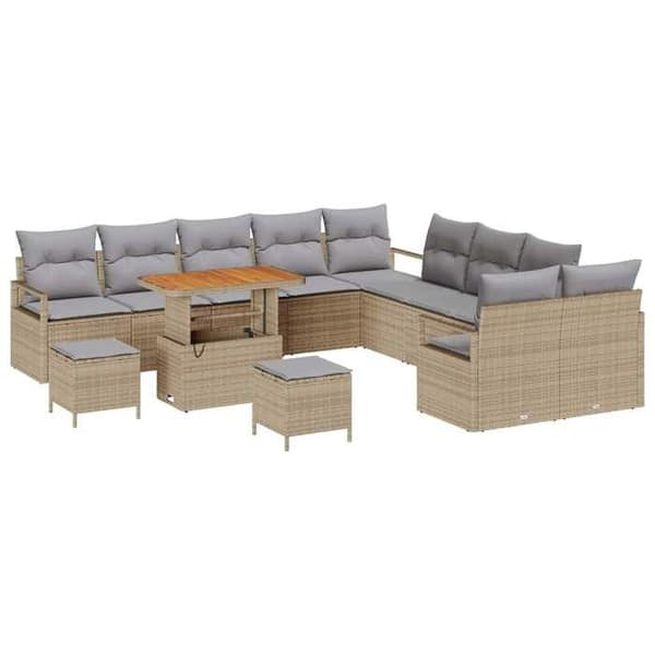 Trädgårdsmöbelset - EXKLUSIV HEM - Modulär - Beige - Poly rattan - UV-beständig beige