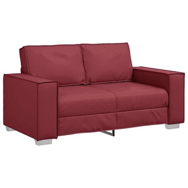 Soffa - EXKLUSIVT HUS - 2 platser 160 cm - Bordeaux - Konstläder - Nutida Bordeaux