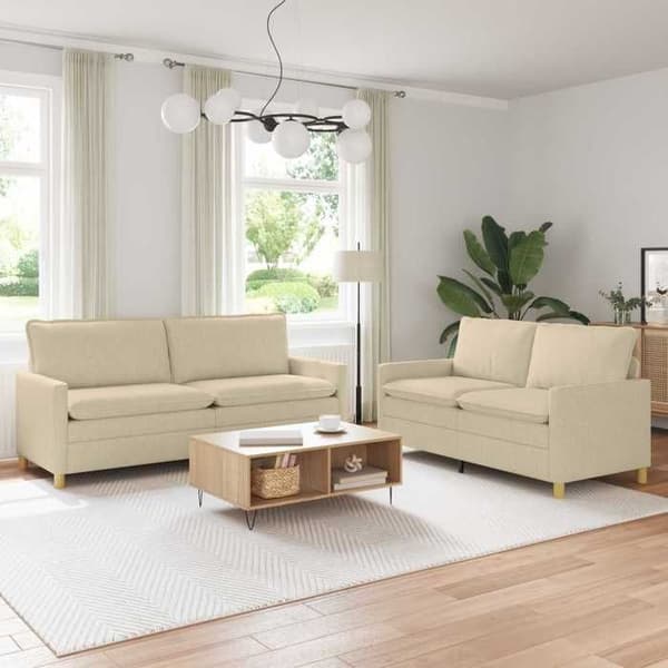 Maison Exclusive - Sæt af 2 sofaer Creme Stof