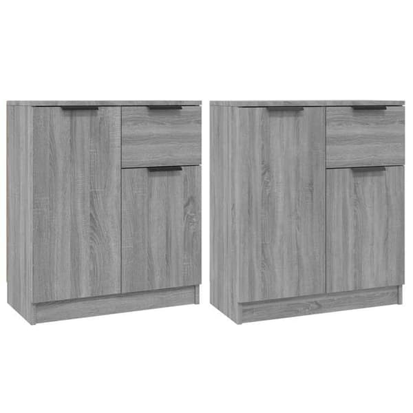 Maison Exclusive - Buffets 2 kpl Sonoma harmaa 60x30x70 cm Tekninen puu Sonoma grå
