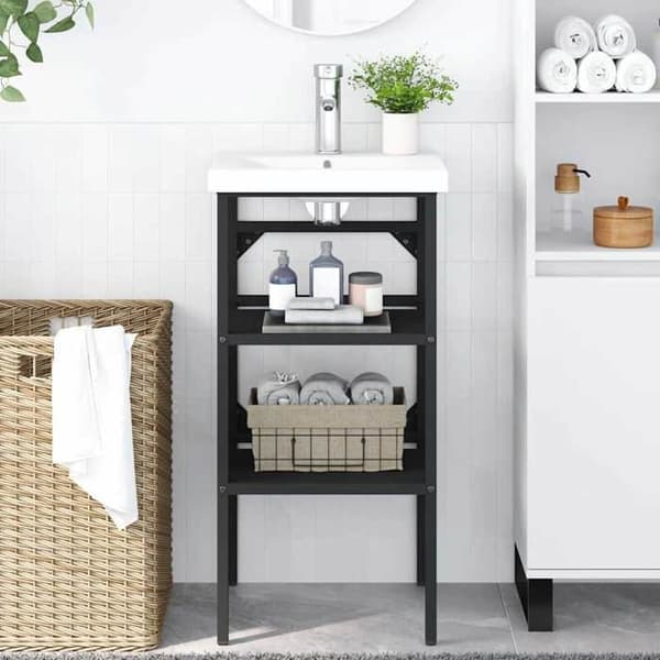 Maison Exclusive - Badeværelsesvaskeramme Sort 40x38x83 cm Jern