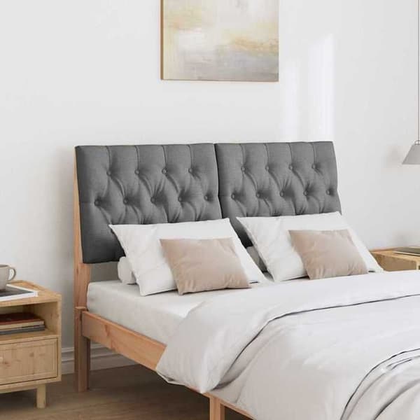 Maison Exclusive - Mörkgrå stoppad sänggavel 120 cm Massivt trä Mörkgrå