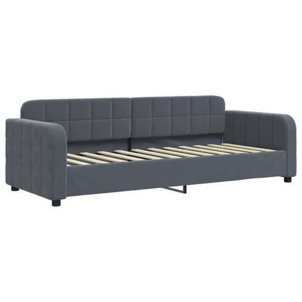 Maison Exclusive - Dagbädd med mörkgrå madrass 80x200 cm sammet mörkgrå