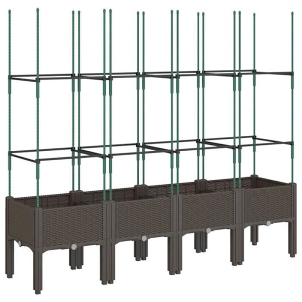 Brun Plantekasse med brunt espalier 160x40x142,5 cm PP Brun