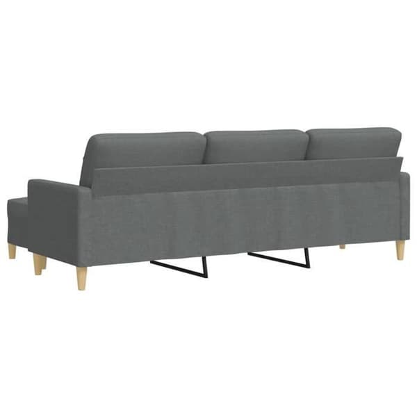 Divaani - MAISON EXCLUSIVE - 3 paikkaa 210 cm - Tummanharmaa - Polyesterikangas - Metallirunko Mörkgrå