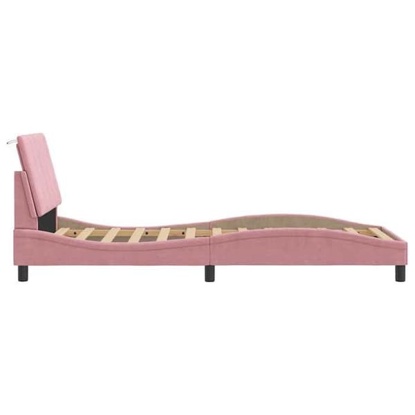 Maison Exclusive - Sängram utan madrass Hanko rosa 90x200 cm sammet