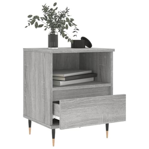 Sängbord - Exklusivt Hem - 2 st - Sonoma grå - Ingenjörsträ 40x35x50 cm Sonoma grå