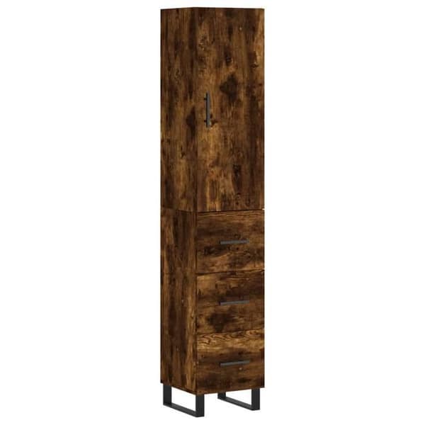 Maison Exclusive - Buffé hög Ek rökig 34,5x34x180 cm Ingenjörsträ