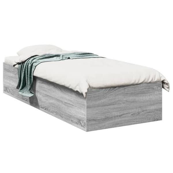 Maison Exclusive - Sängram utan madrass sonoma grå 75x190 cm