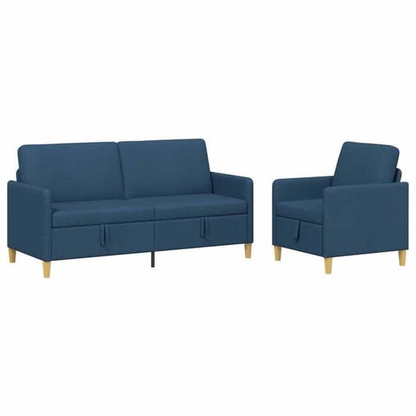 Maison Exclusive - Soffa med förvaring 2 st Blå Polyester