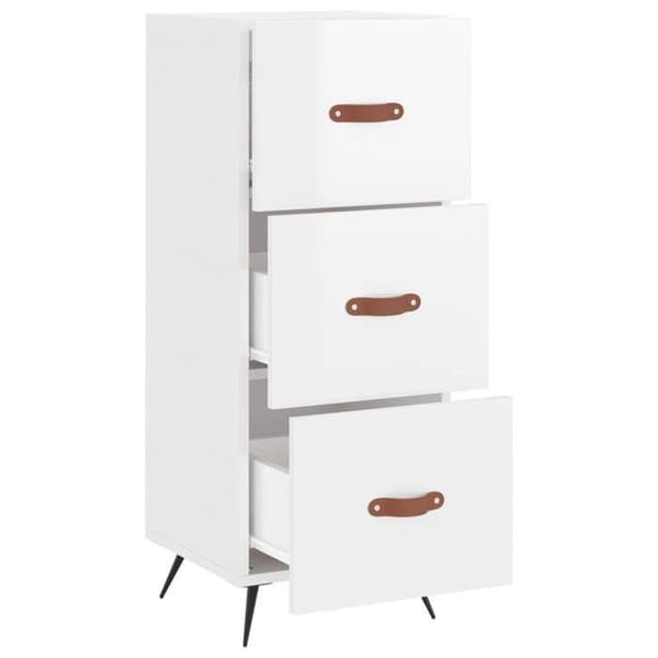 Maison Exclusive - Buffé Vit glänsande 34,5x34x90 cm Ingenjörsträ