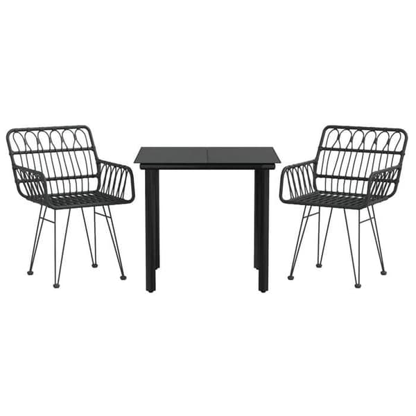 Maison Exclusive - Trädgårdsset 3 delar Svart Flätad Resin