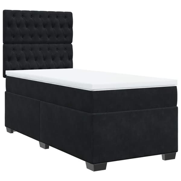Maison Exclusive - Sänkyosa lammella ja musta patja 90x200 cm sametti