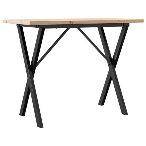 Spisebord - EKSKLUSIV HUS - X-ramme - massiv fyrretræ - rektangulær 100x50x75,5 cm