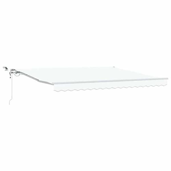 Fällbart tak - EXKLUSIVT HUS - 400×300 cm - Polyester - Motoriserad fjärrkontroll - LED-belysning Vit