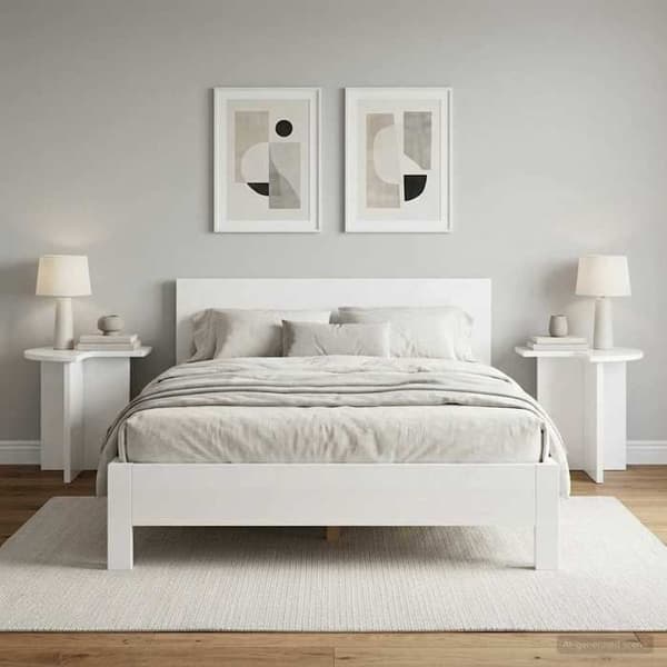 Maison Exclusive - Sidebord 2 dele Hvid glans Ø 39 x 38 cm