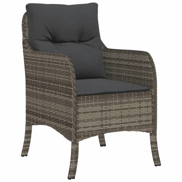 Maison Exclusive - Trädgårdsset 5 delar med grå kuddar i flätad resin