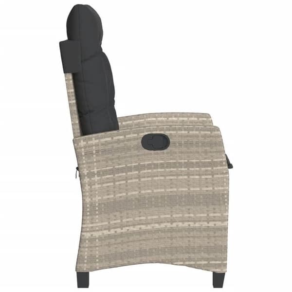 Maison Exclusive - Bistro-set 3 delar med ljusgrå kuddar i flätad resin