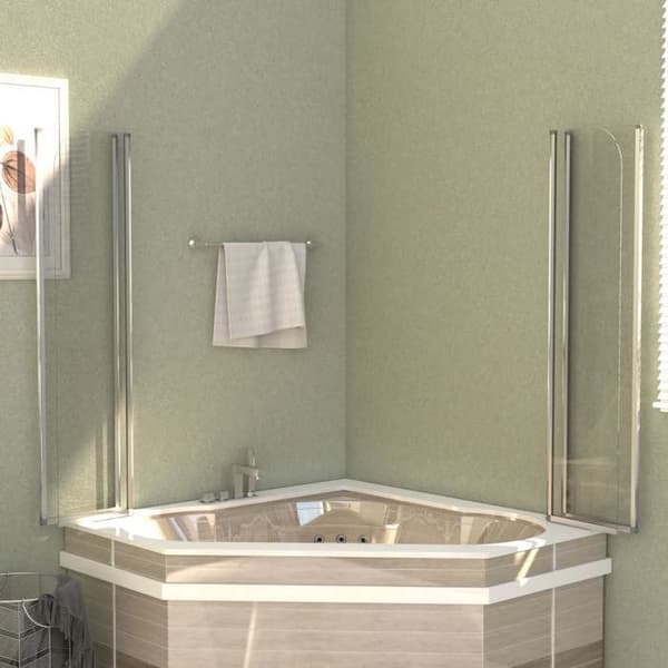 Duschvägg - 104 x 130 cm - Härdat glas 4 mm - Aluminium - Fällbar design