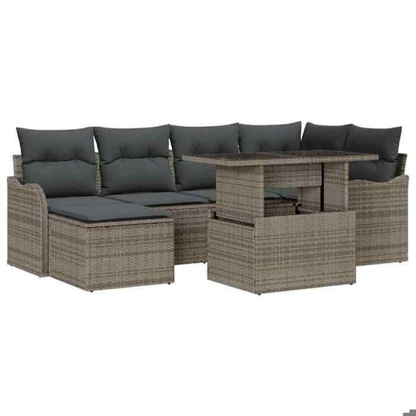 Lounge-soffor - MAISON EXCLUSIVE - 7 delars modulär - Grå - Modulär - UV-beständig Grå