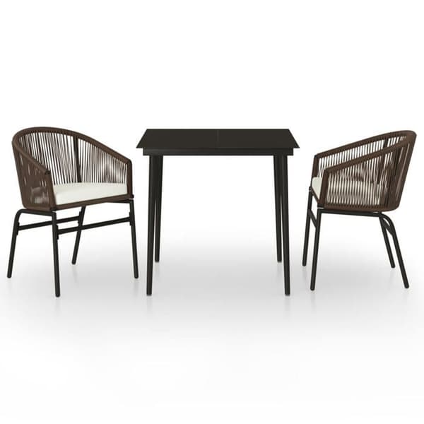 Maison Exclusive - Have spisebordssæt 3 stk Brun