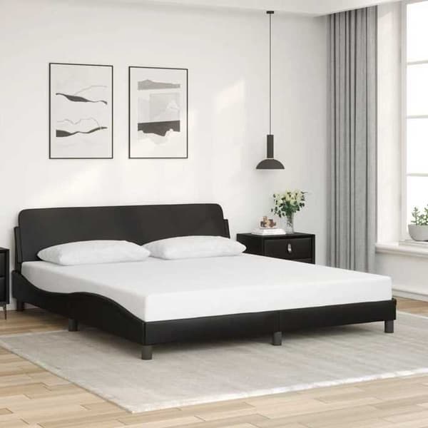 Maison Exclusive - Sängram Dover svart 180x200 cm konstläder