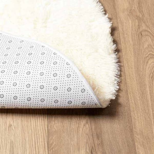 Shaggy matta - MAISON EXCLUSIVE - NAVARRA - 200x200 cm - Kräm - Halkfri polyester grädde