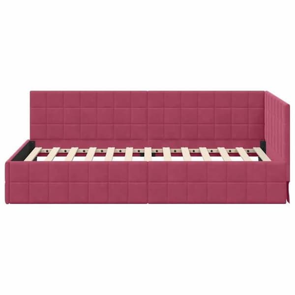 Maison Exclusive - Hjørneseng Bordeaux 100 cm x 200 cm Velour