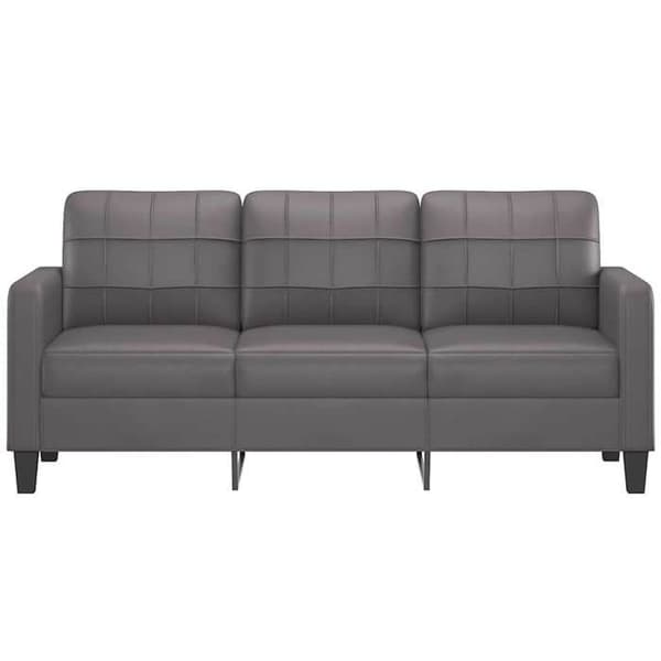 Maison Exclusive - 3-sitssoffa Grå 180 cm Syntetläder