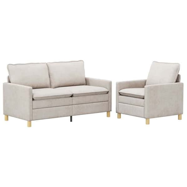 Maison Exclusive - 2-delars Soffset i Creme Polyester