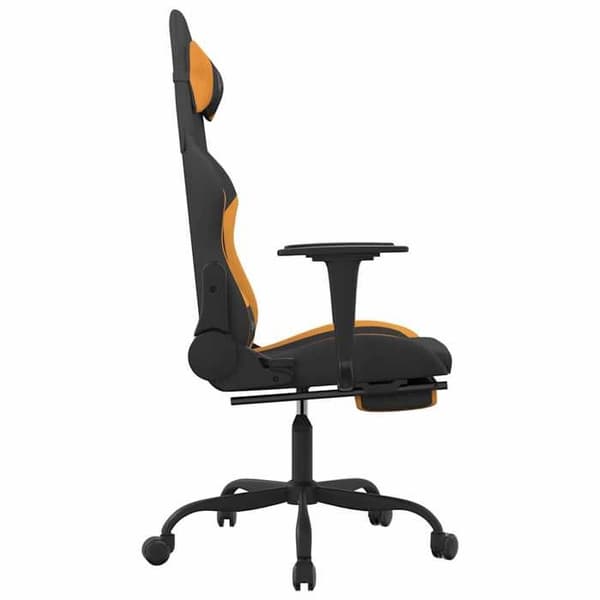 Maison Exclusive - Spilstol med fodskammel Sort og orange Stof