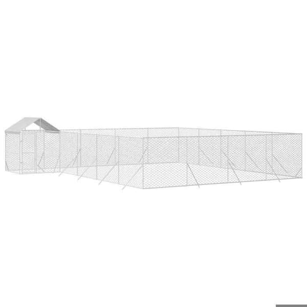 Exklusivt hus - Utomhus hundbur med silvertak 10x8x2,5 m