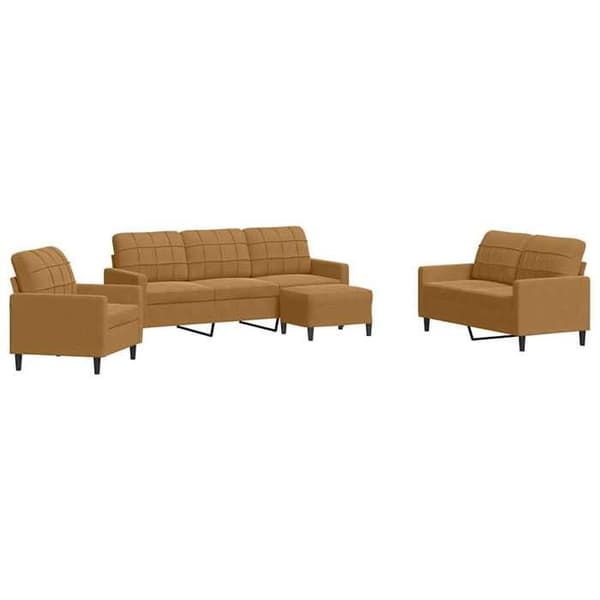 Maison Exclusive - Sæt af 4 sofaer med puder i brun velour