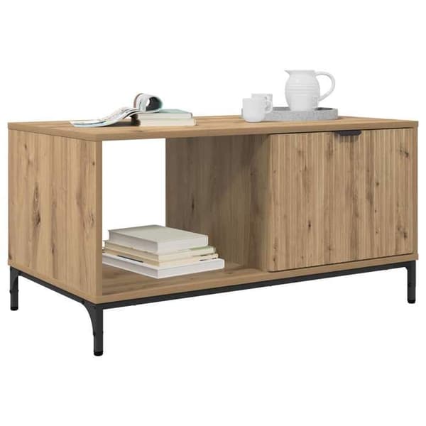 Soffbord - EXKLUSIV HEM - Modern rektangulär - Ingenjörsträ - Brun - 90 x 49 x 46 cm