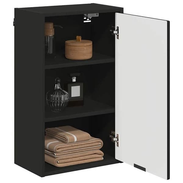 Maison Exclusive - Væghængt badeværelsesskab Sort 39 x 23,5 x 65 cm