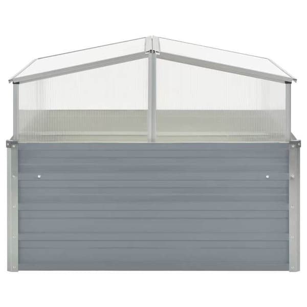 Maison Exclusive - Växthus 100 x 100 x 85 cm Grå Galvaniserat Stål