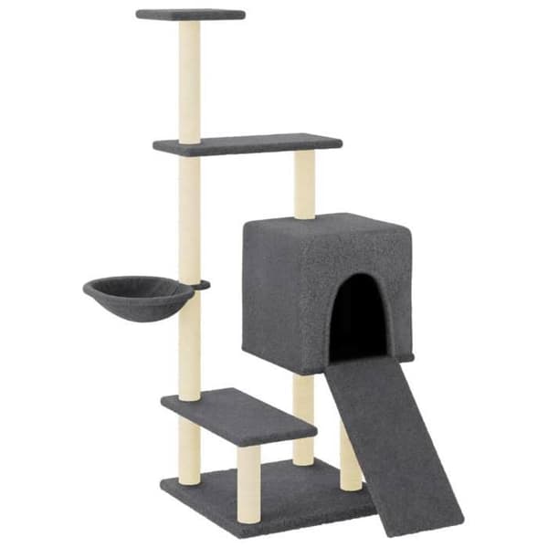 Maison Exclusive - Kattekradsetræ med sisal kløer i mørkegrå 130,5 cm mörkgrå