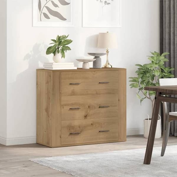 Maison Exclusive - Buffé i ek, hantverk 80x33x70 cm, ingenjörsträ.