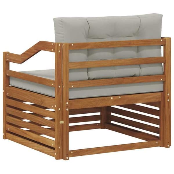 Maison Exclusive - Udendørs sofa i solid akacietræ naturlig og lys grå