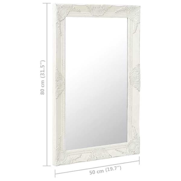 Maison Exclusive - Barockstil väggspegel 50x80 cm Vit