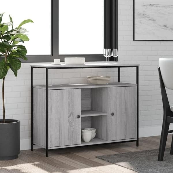 Maison Exclusive - Buffet sonoma grå 100x35x80 cm ingeniørtræ