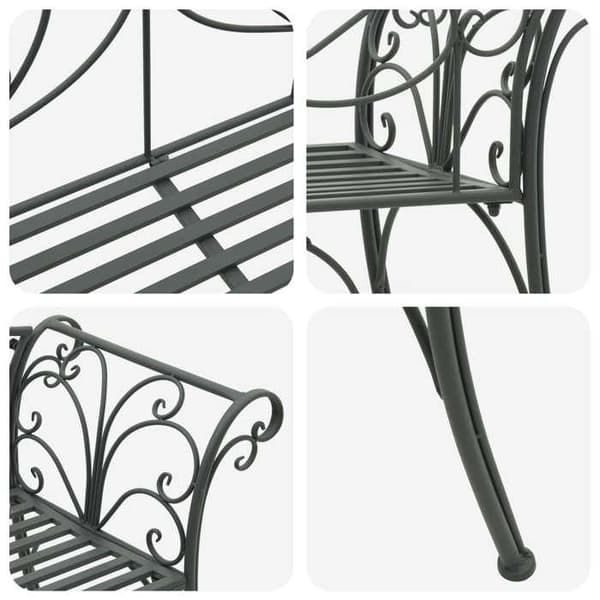 Maison Exclusive - Bænk til haven 2 -pladser 131 x 47,5 x 90 cm Stål Grå Sølv