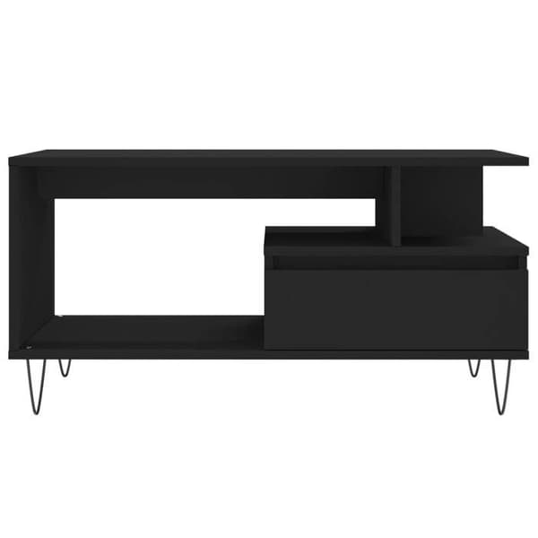 Maison Exclusive - Sort sofabord 90x49x45 cm Ingeniørtræ