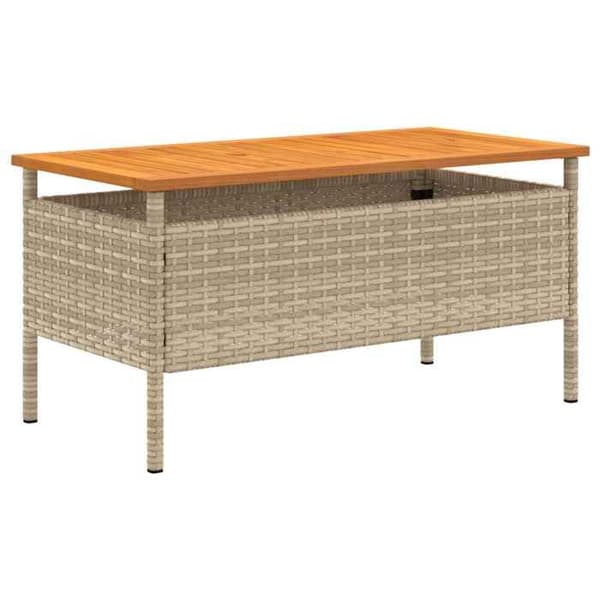 Maison Exclusive - Beige polyrottinkinen puutarhakalustesarja