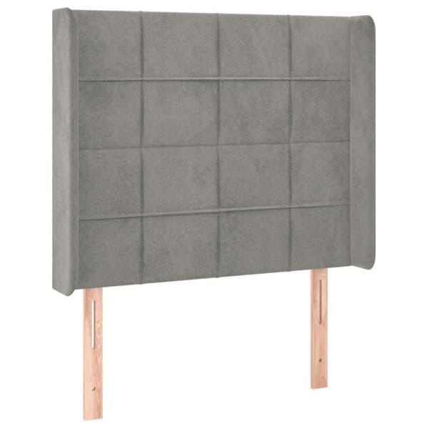 Maison Exclusive - LED-päätyharso Vaaleanharmaa 93x16x118/128 cm Sametti ljusgrått