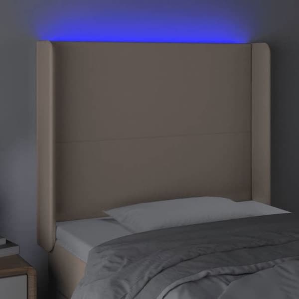 Maison Exclusive - LED Hovedgærde Cappuccino 93x16x118/128 cm Simil læder