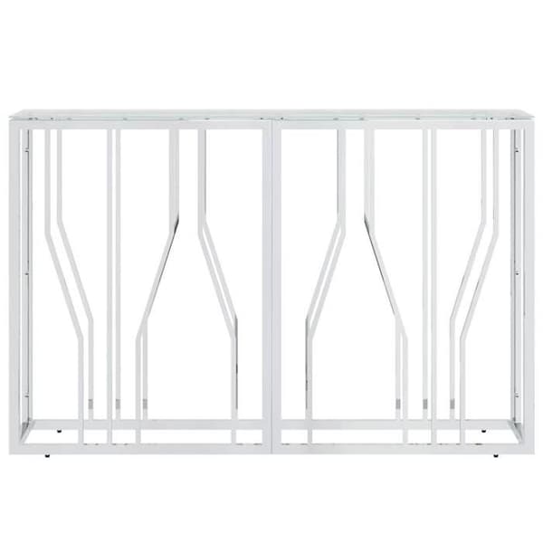 Bordkonsol - MAISON EXCLUSIVE - 110x30x70 cm - Rustfrit stål - Glasplade - Vægbeslag