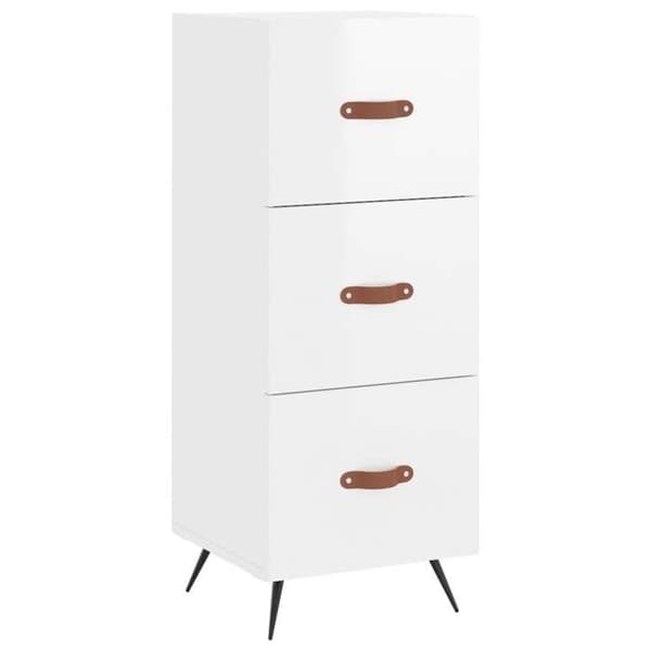 Maison Exclusive - Buffé Vit glänsande 34,5x34x90 cm Ingenjörsträ