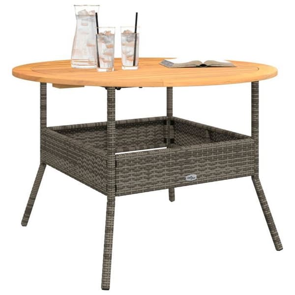 Maison Exclusive - Trädgårdsbord med grå akaciaträ och flätad harts